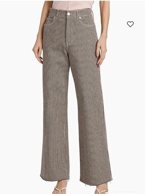VERONICA BEARD TAYLOR PINSTRIPE HIGH RISE WIDE LEG JEANS SIZE 29